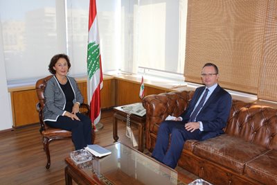 Minister Riachi receives the Ambassador of Turkey