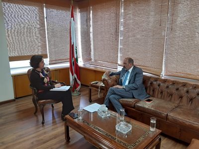 الوزيرة رياشي تستقبل المنسق المقيم للأمم المتحدة في لبنان السيد عمران ريزا