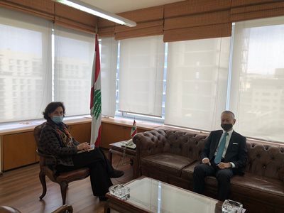 Minister Riachi receives the Japanese Ambassador