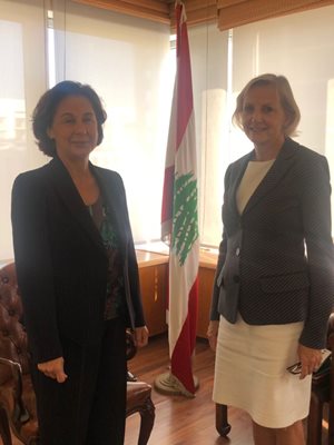 Minister Riachi receives the Swedish Ambassador