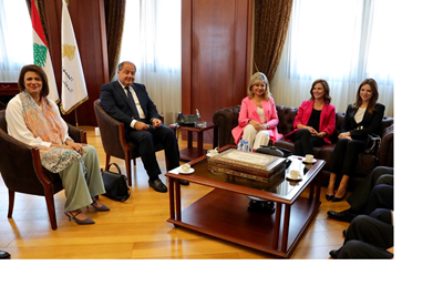 The Minister of State for Administrative Reform, Doctor May Chidiac, participated in an interactive meeting with women ministers in the Government discussing women leadership