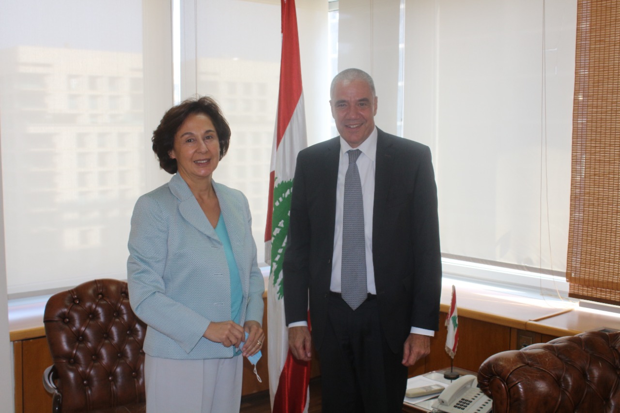 Minister Riachi receives the Ambassador of the European Union to Lebanon, Mr. Ralph Tarraf