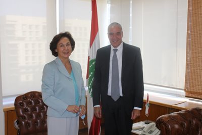 Minister Riachi receives the Ambassador of the European Union to Lebanon, Mr. Ralph Tarraf
