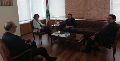Riachi Asskar meets with UNDP Resident Representative for Lebanon Celine Moyroud