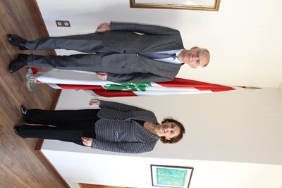 Minister Riachi receives the newly appointed French Ambassador Herve Magro