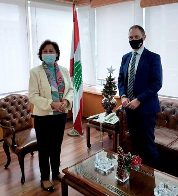 Minister Riachi receives the Ambassador of the United Kingdom of Great Britain and Northern Ireland