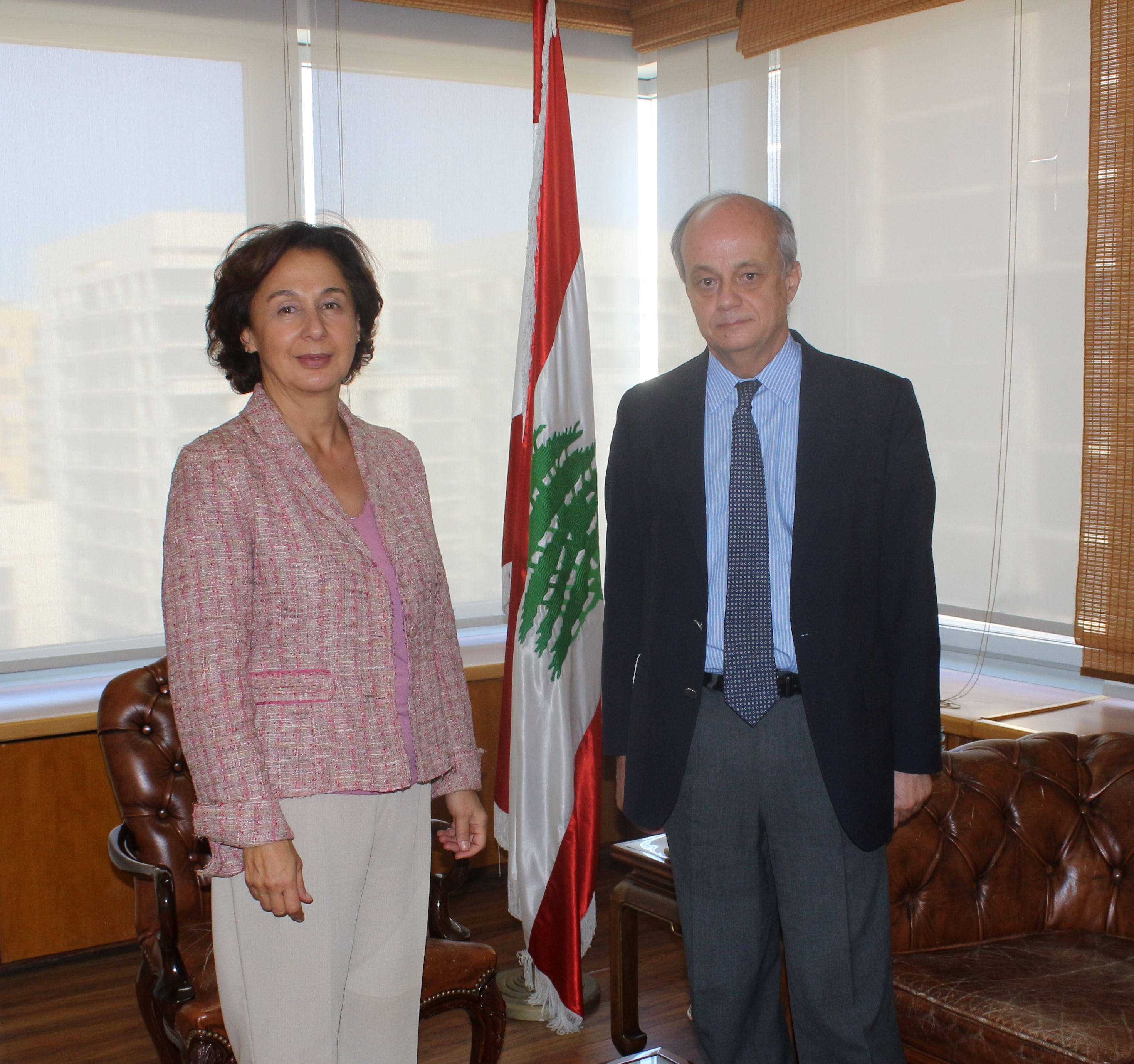 Minister Riachi receives the Ambassador of the Kingdom of Spain