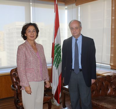 Minister Riachi receives the Ambassador of the Kingdom of Spain